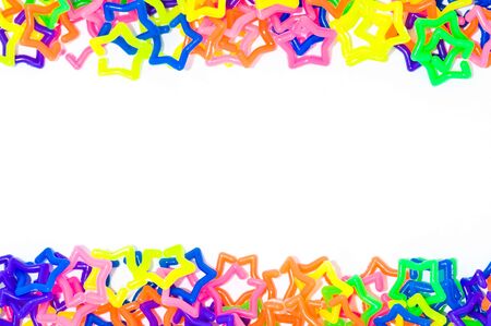  Stars Plastic Toys on white の写真素材