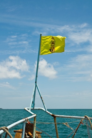 Flag of The Thai King on a ship のeditorial素材