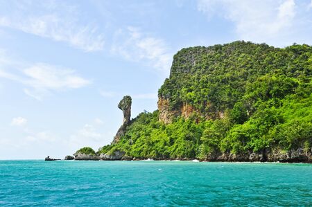 An island look like head chicken, southern of Thailand のeditorial素材