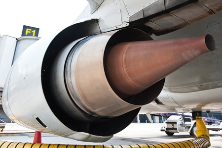 Back of An Aircraft Jet Engine のeditorial素材