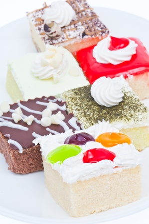 Fancy cake isolated on white backgroundの写真素材