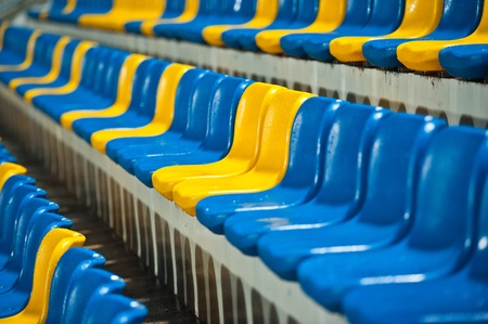 Rows of sport stadium seats 
