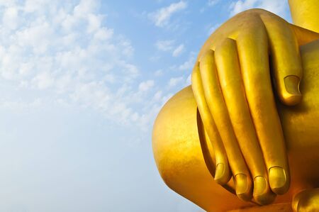 Buddha's golden hand at Wat Muang, Ang Thong Province, thailand