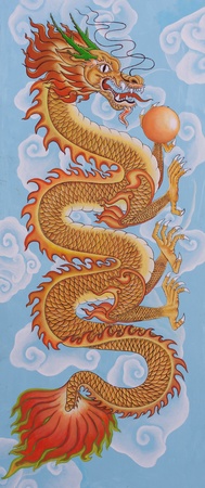Tradition Chinese painting on Chinese temple wallの写真素材