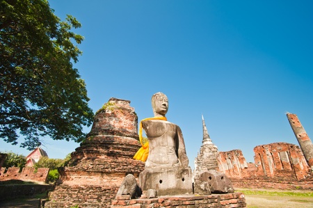Vintage Buddha at Wat Mongkolpraphitara, Ayutthaya, Thailandの写真素材