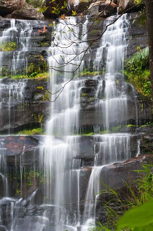Khunphong Waterfall in deep jungle, Phu Kradueng National Park, Loei Province, Thailandの写真素材