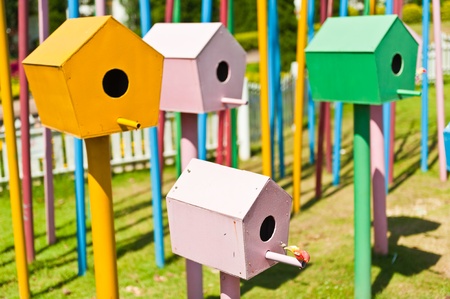 Colorful birdhouses