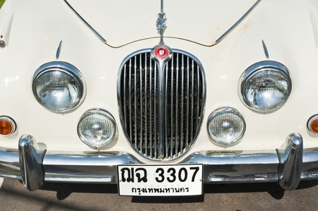 HUA HIN, THAILAND - DEC 16: A 1964 Jaguar 3.4 Mk2 on display in Hua Hin Vintage Cars Parade Festival 2011 at Hua Hin floating market on December 16, 2011 in Hua Hin, Thailand.のeditorial素材