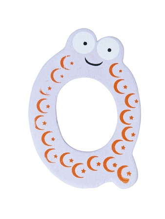 Colorful wooden alphabet letter Qの写真素材