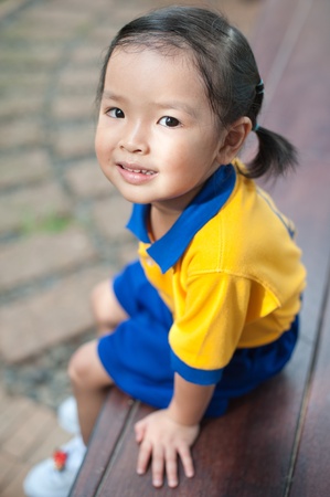 Portrait of young cut girlの写真素材