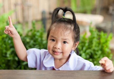 Portrait of lovely little girlの写真素材
