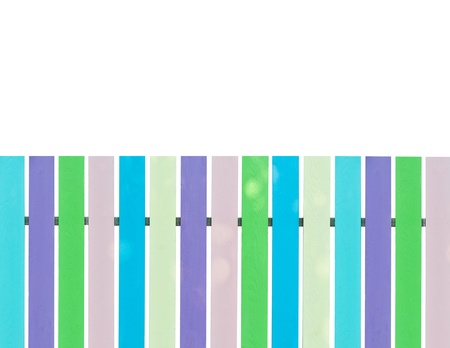 Wooden fence isolated on white backgroundの写真素材