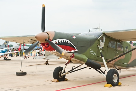 BANGKOK - JUNE 30 :AU-23A Peacemaker on display at The Centennial of RTAF Forefathers' Aviation on JUNE 30, 2012, Don Muang Airport, Bangkok, Thailandのeditorial素材
