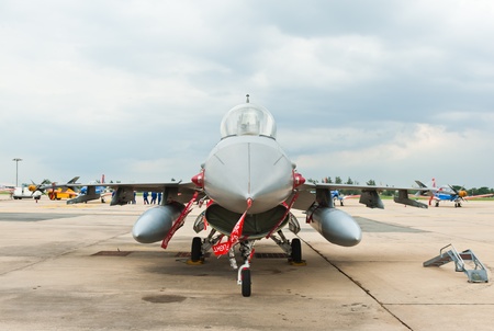 BANGKOK - JUNE 30 : f-16 on display at The Centennial of RTAF Forefathers' Aviation on JUNE 30,...