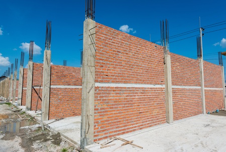 Construction of house from brickのeditorial素材