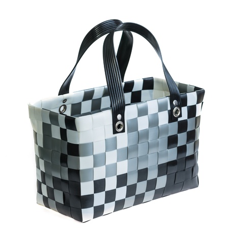 hand craft plastic basket on whiteの写真素材