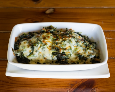baked spinach with cheeseの写真素材
