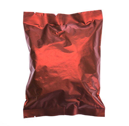 plastic food bag isolated on white background