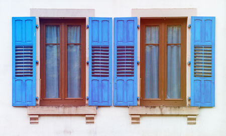 Traditional French window, window in Frenchの写真素材