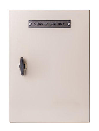 Electric control box on white background