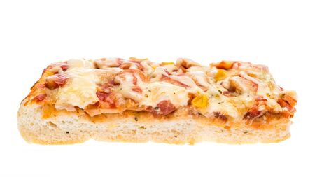 Pizza isolated on white backgroundの写真素材