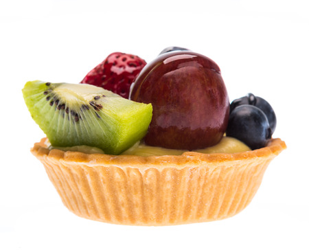 mixed fruits danish isolated on on white backgroundの写真素材