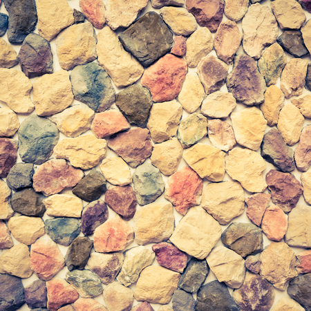 stone wall texture - retro vintage filter effectの写真素材