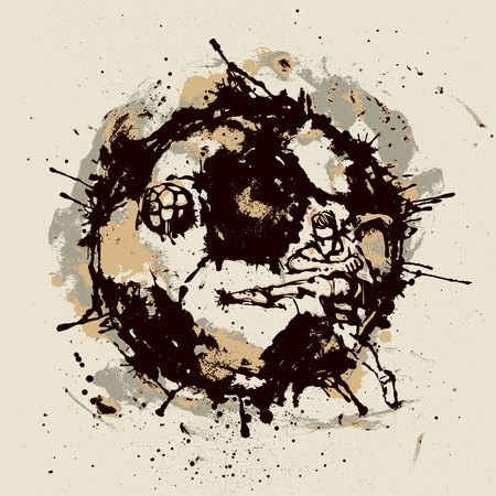 Soccer player inside imprint of ballのイラスト素材