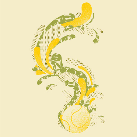 Tennis ball with a graphics trailのイラスト素材