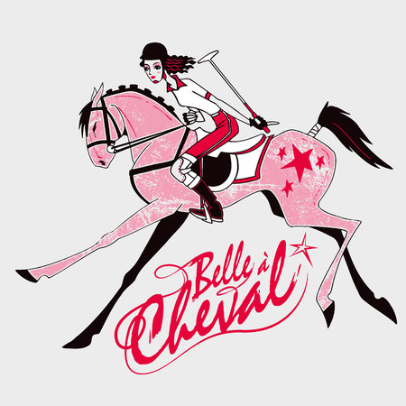 Girl ride a horseのイラスト素材