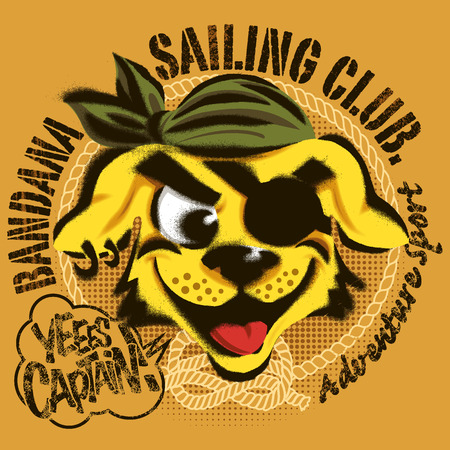 dog pirate sailing clubのイラスト素材