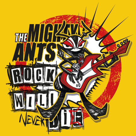 A mighty ant playing the bassのイラスト素材