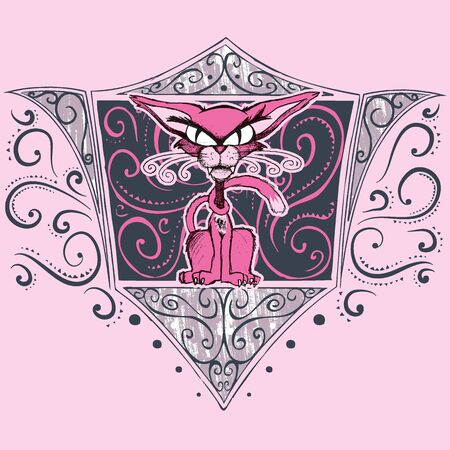Cat coat of armsのイラスト素材