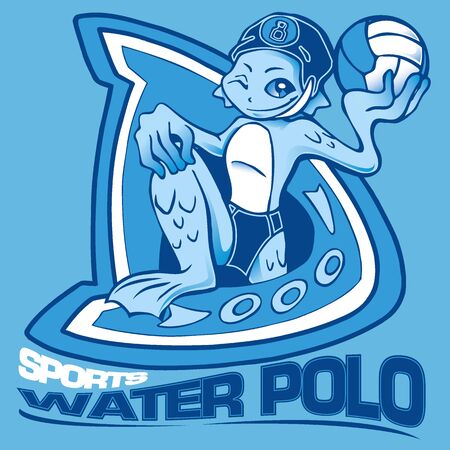 Illustration of a triton mascot of a water polo teamのイラスト素材