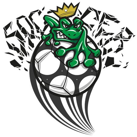 Illustration of a frog on a soccer ballのイラスト素材