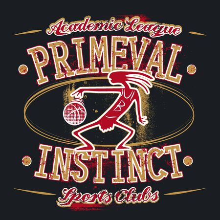 Illustration of a basketball team logoのイラスト素材