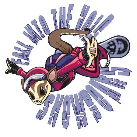 Illustration of a skidiver sqirrel mascotのイラスト素材