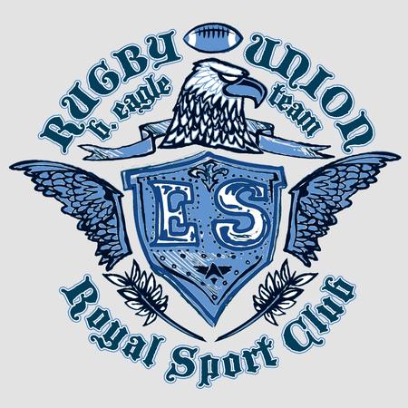 Illustration of a rugby team emblemのイラスト素材