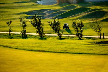 Golf course in the fallの写真素材