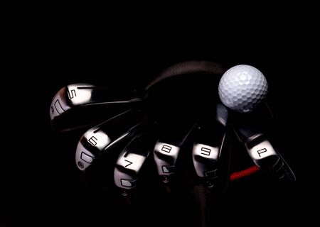 Golf clubs with ballの写真素材