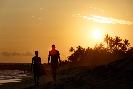 Beautiful sunset landscape tropical beach in Sri Lanka.の写真素材
