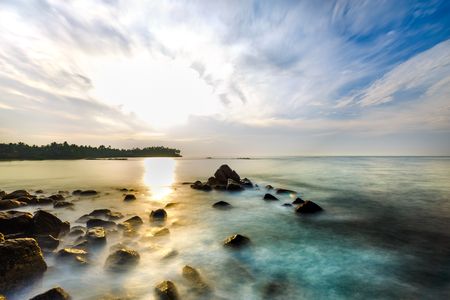 fantastic beautiful morning on the beach. landscape.の写真素材