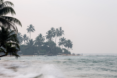 Beautiful landscape, storm on the beach. Sri lankaの写真素材