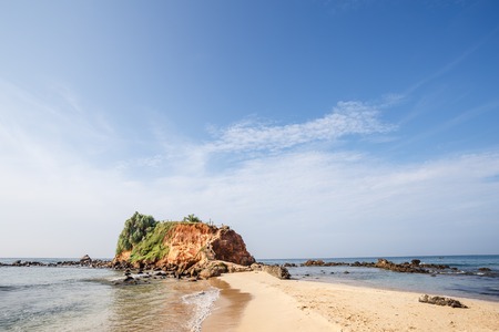 Beautiful morning landscape tropical beach. Mirissa Beach. Sri Lanka.の写真素材