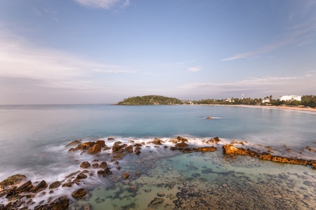 Beautiful morning landscape tropical beach. Mirissa Beach. Sri Lanka.の写真素材