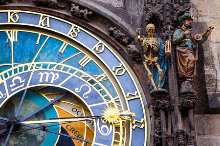 Detail prague astronomical clock in Pragueの写真素材