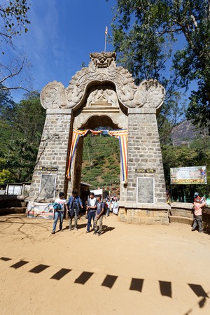 Sri Lanka, Southern Asia - February 14, 2016: Pilgrims climb the trail to the holy mountain Adams Peak ( also Sri Pada ) is the most popular pilgrim place in Sri Lankaのeditorial素材