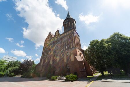 Konigsberg Cathedral. Brick Gothic-style monument in Kaliningrad, Russia. Immanuel Kant island.の写真素材