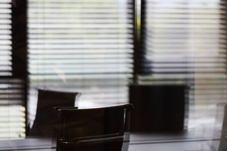 Conference room in office, blurred. Modern meeting room for business negotiations and business...