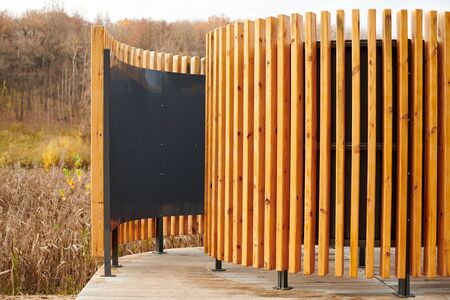 Beach dressing cabin. Modern bathing room for changing clothes near city beach.の写真素材